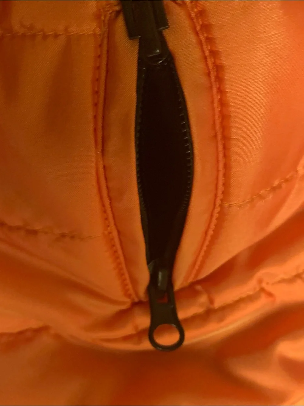 Canada Pooch Puffer Dog Coat Sz Med 16 17-25 Lbs orange/black fleece lined NEW
